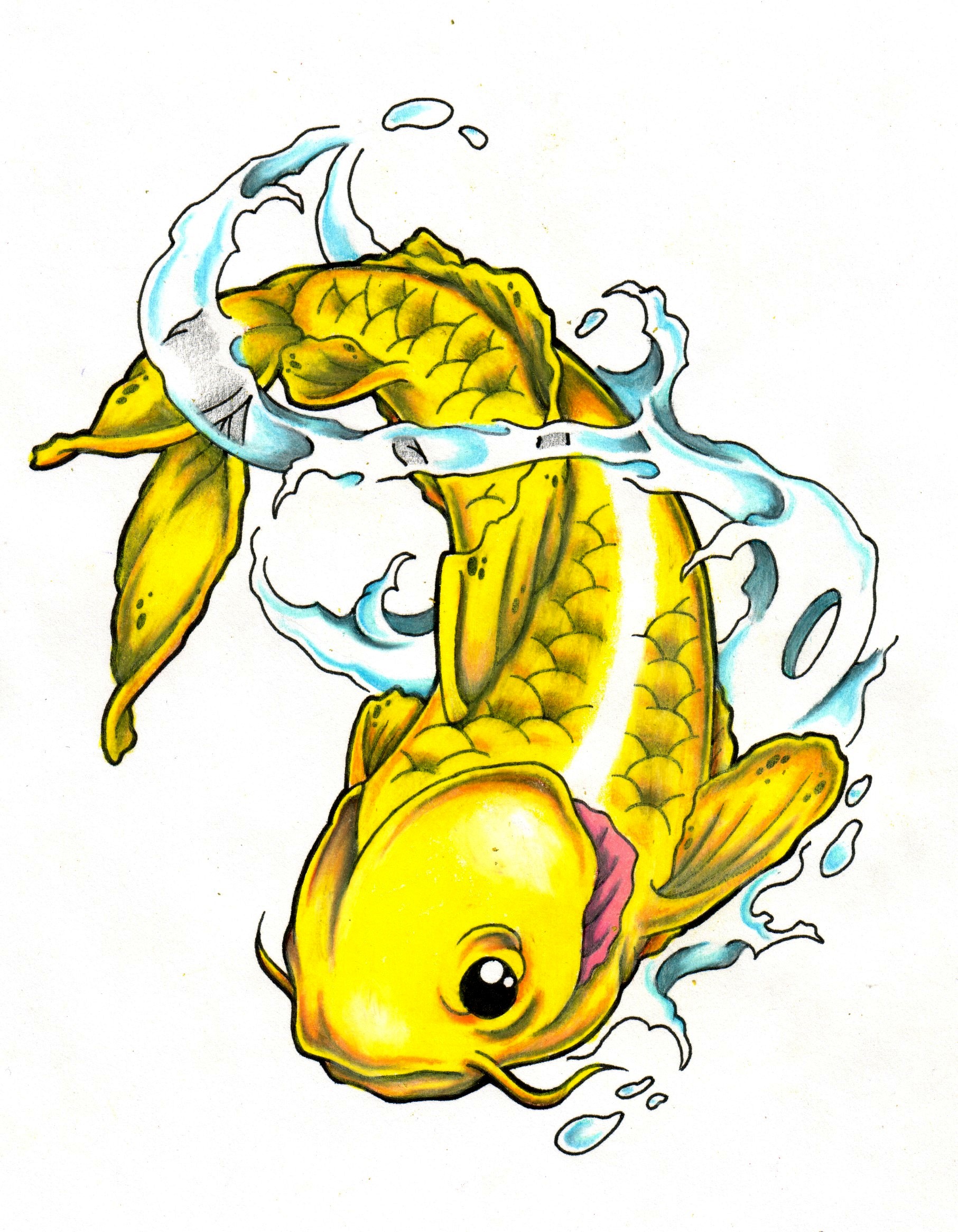 Koi Fish Tattoo Stencils