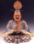 Japão - Buda (Madeira pintada) - Periodo Muromachi - 1392/1568