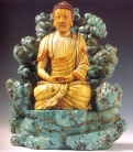 China - Buda em pedra turquesa - Dinastia Ming - séc XVI